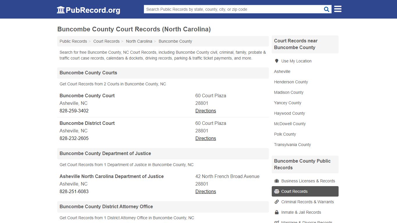 Buncombe County Court Records (North Carolina)