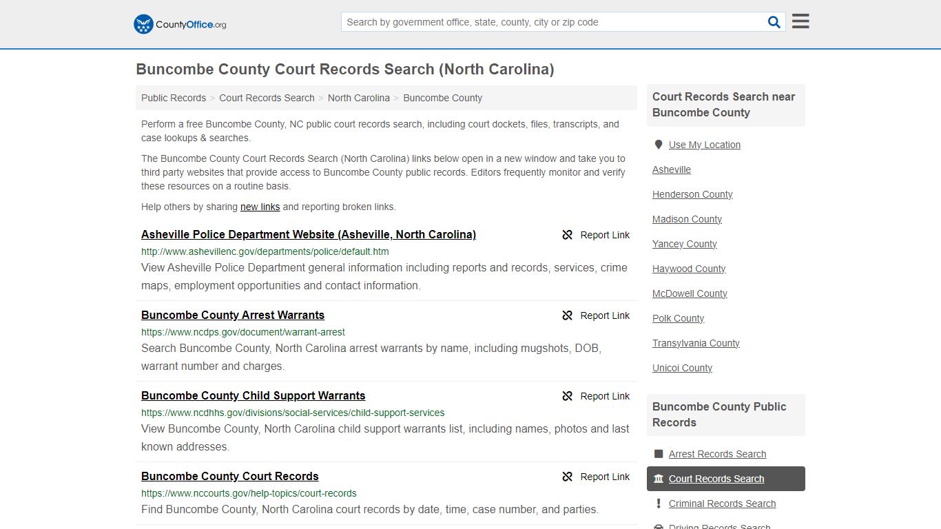Buncombe County Court Records Search (North Carolina) - County Office